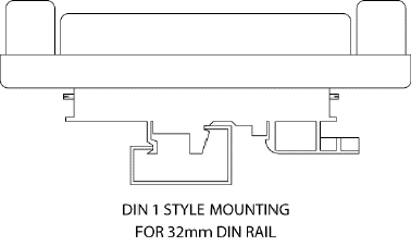 DIN 1 Style Mounting for 32mm DIN Rail